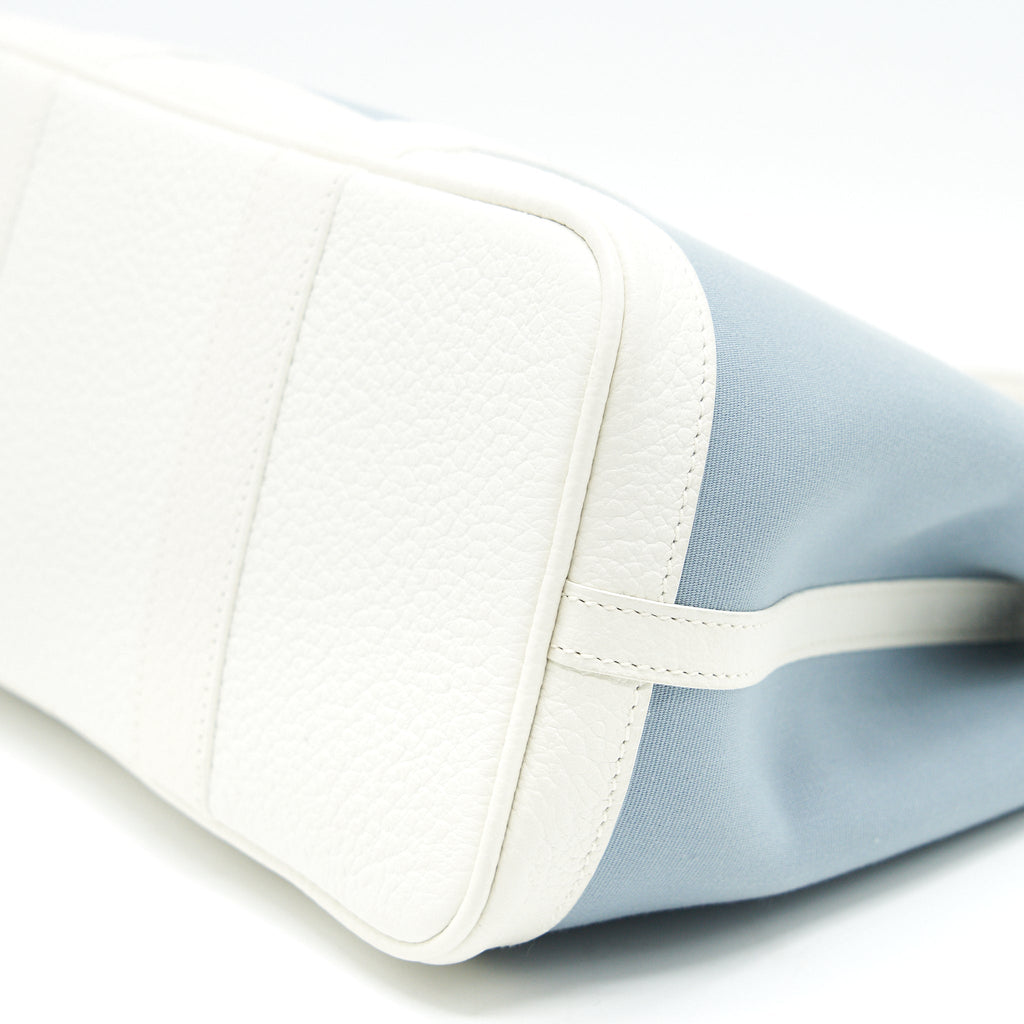 HERMES Garden Party 30 White/Blue Jean SHW in Square