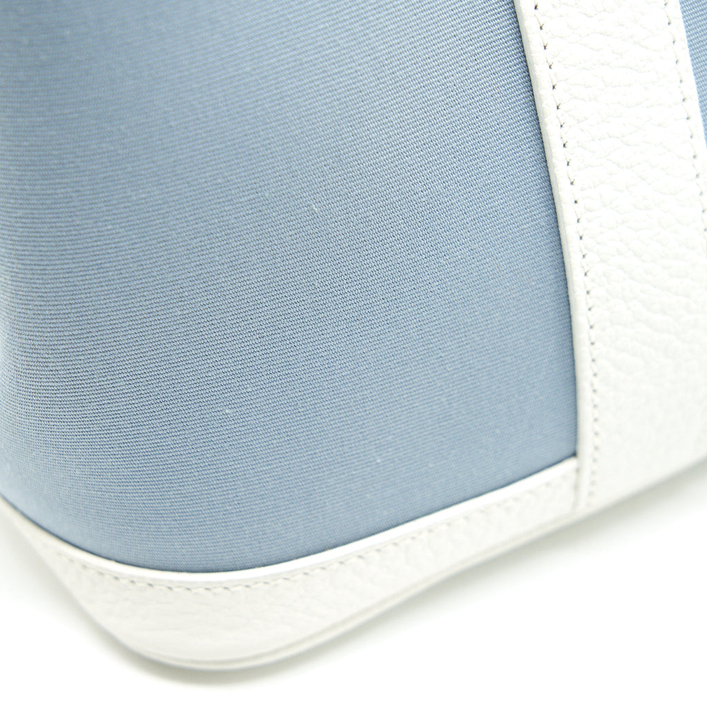 HERMES Garden Party 30 White/Blue Jean SHW in Square