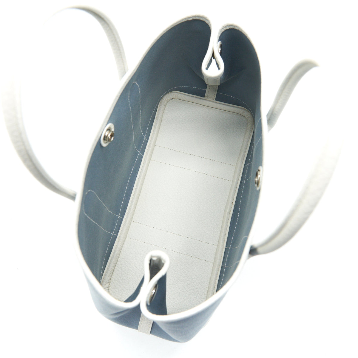 HERMES Garden Party 30 White/Blue Jean SHW in Square