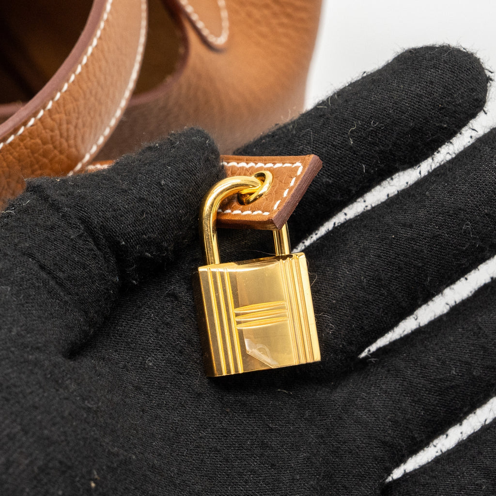 HERMES PICOTIN 22 LOCK BAG CLEMENCE GOLD WITH GHW