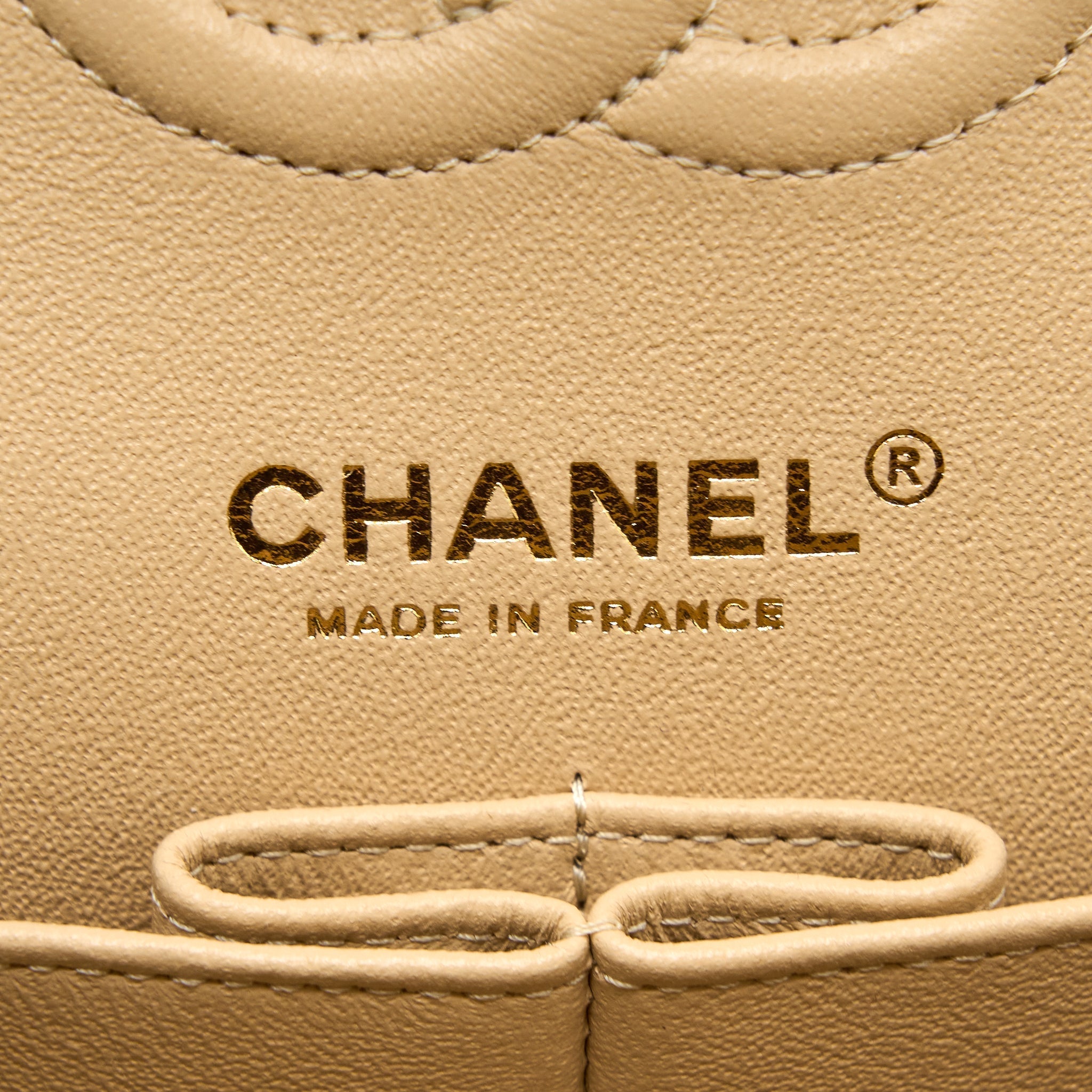 CHANEL SMALL CLASSIC DOUBLE FLAP BAG CAVIAR BEIGE GHW (MICROCHIP)