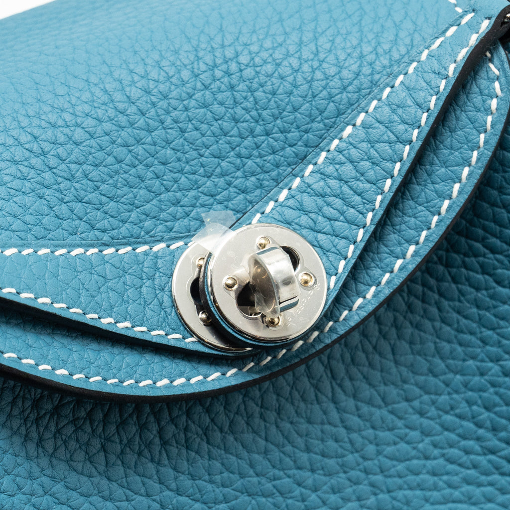 HERMES MINI LINDY CLEMENCE NEW BLUE JEAN SHW