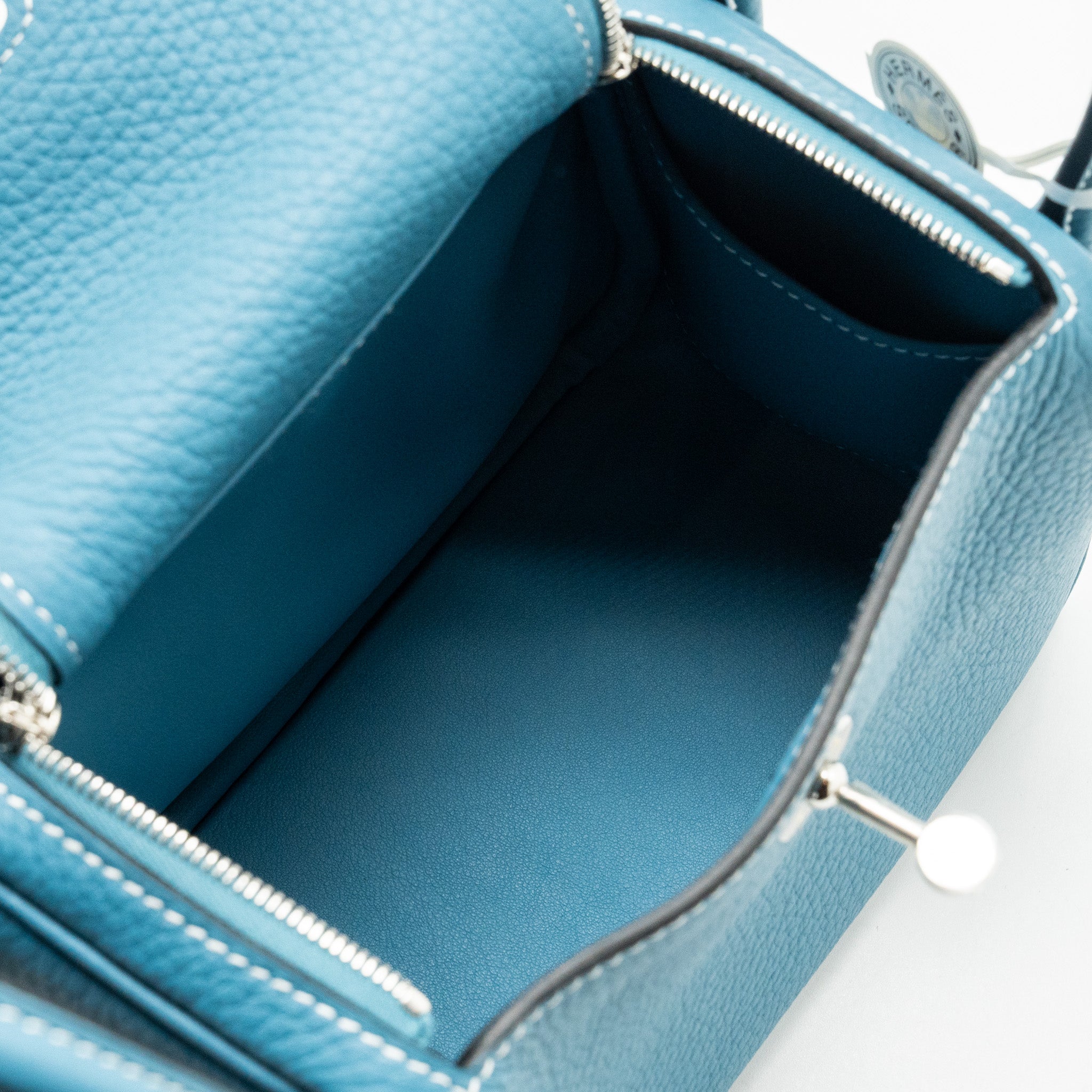 HERMES MINI LINDY CLEMENCE NEW BLUE JEAN SHW