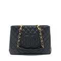 CHANEL GRAND SHOPPING TOTE CAVIAR BLACK GHW SERIAL 17