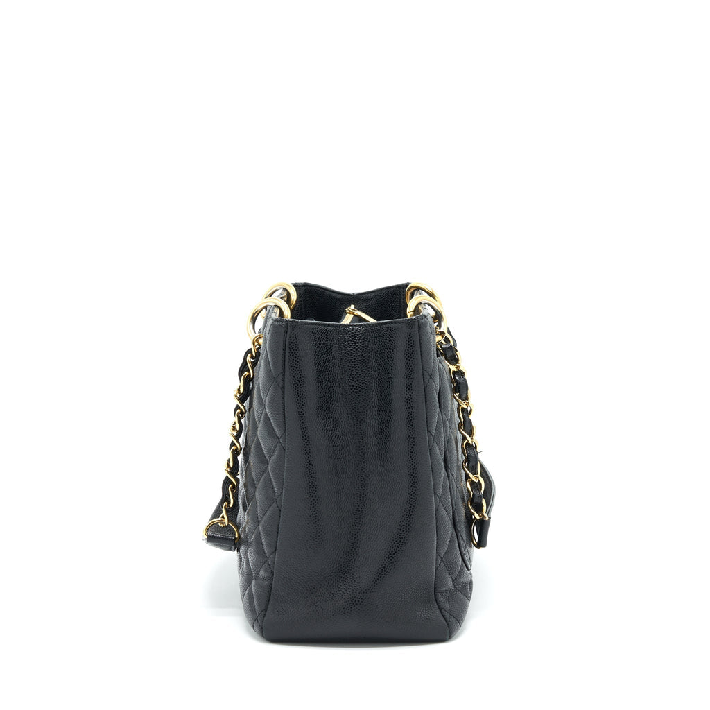 CHANEL GRAND SHOPPING TOTE CAVIAR BLACK GHW SERIAL 17