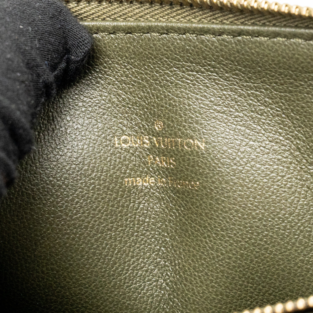 LOUIS VUITTON COUSSIN MM MONOGRAM-EMBOSSED PUFFY LAMBSKIN KHAKI GHW