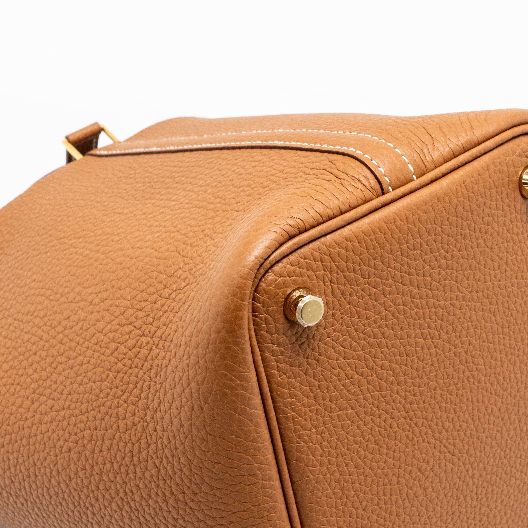 HERMES PICOTIN 18 LOCK BAG CLEMENCE CALFSKIN GOLD GHW