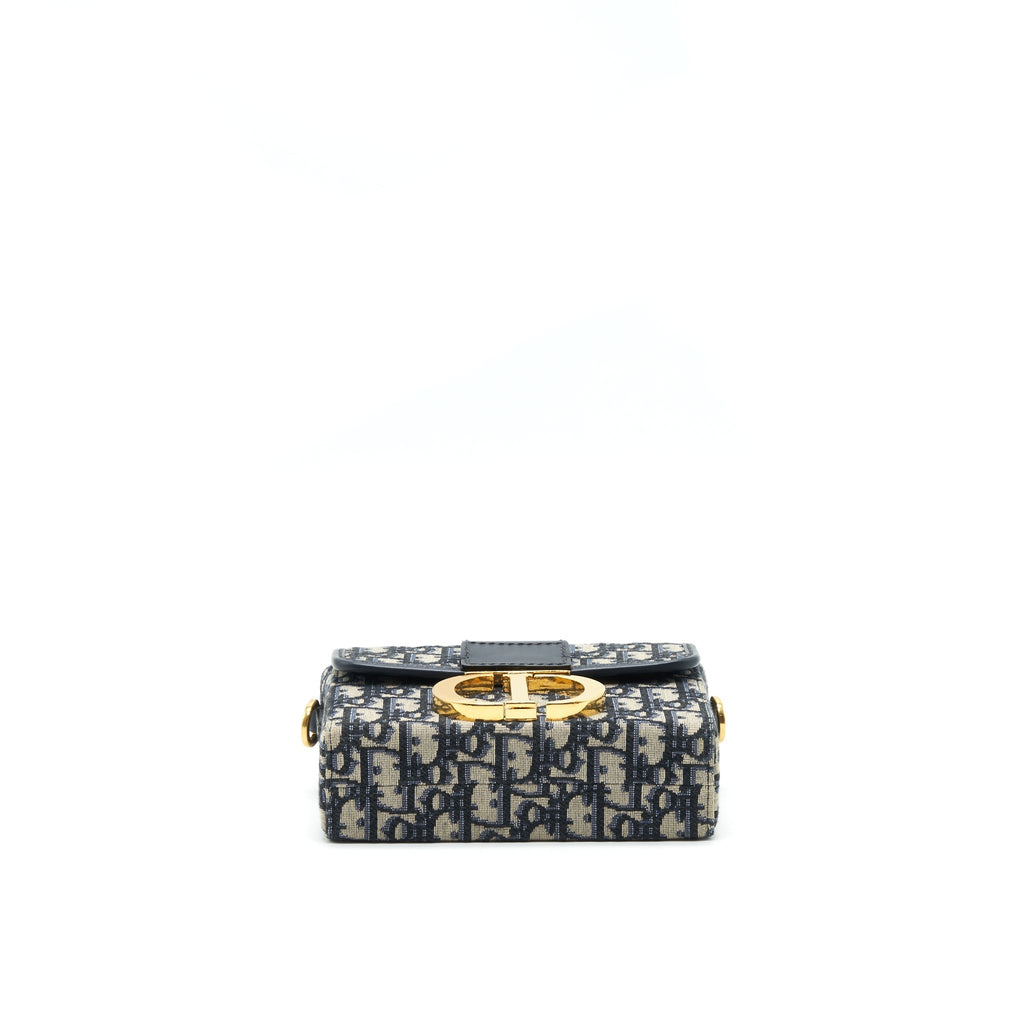 DIOR 30 MONTAIGNE BOX BAG BLUE OBLIQUE JACQUARD GHW