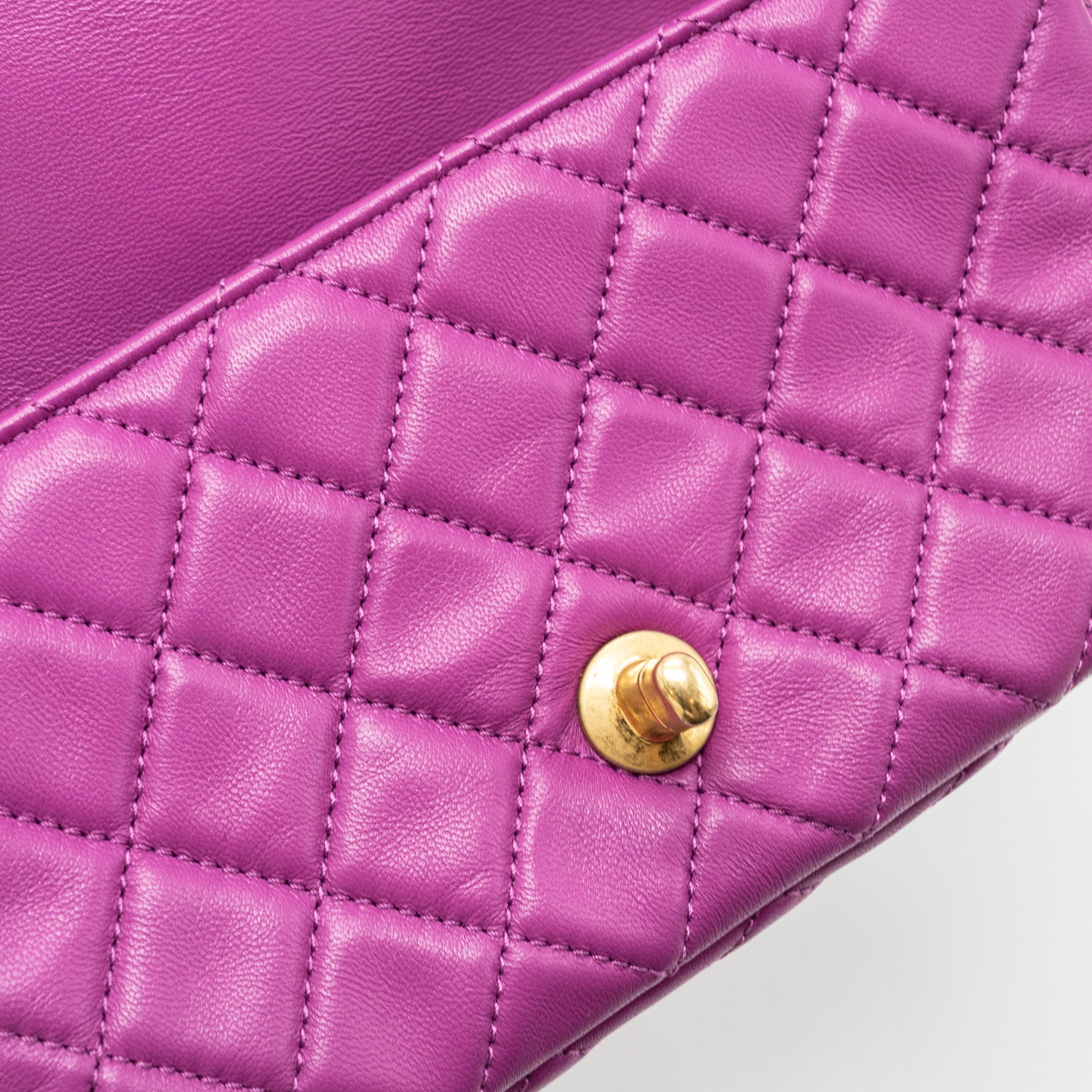 CHANEL PEARL CRUSH MINI RECTANGULAR FLAP BAG LAMBSKIN PURPLE GHW