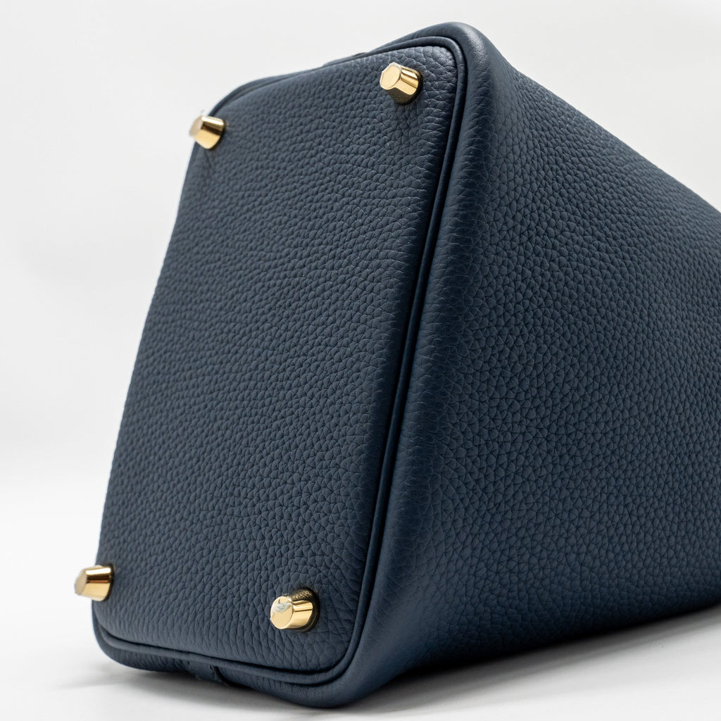 HERMES PICOTIN 18 LOCK BAG CLEMENCE BLEU DE PRUSSE GHW