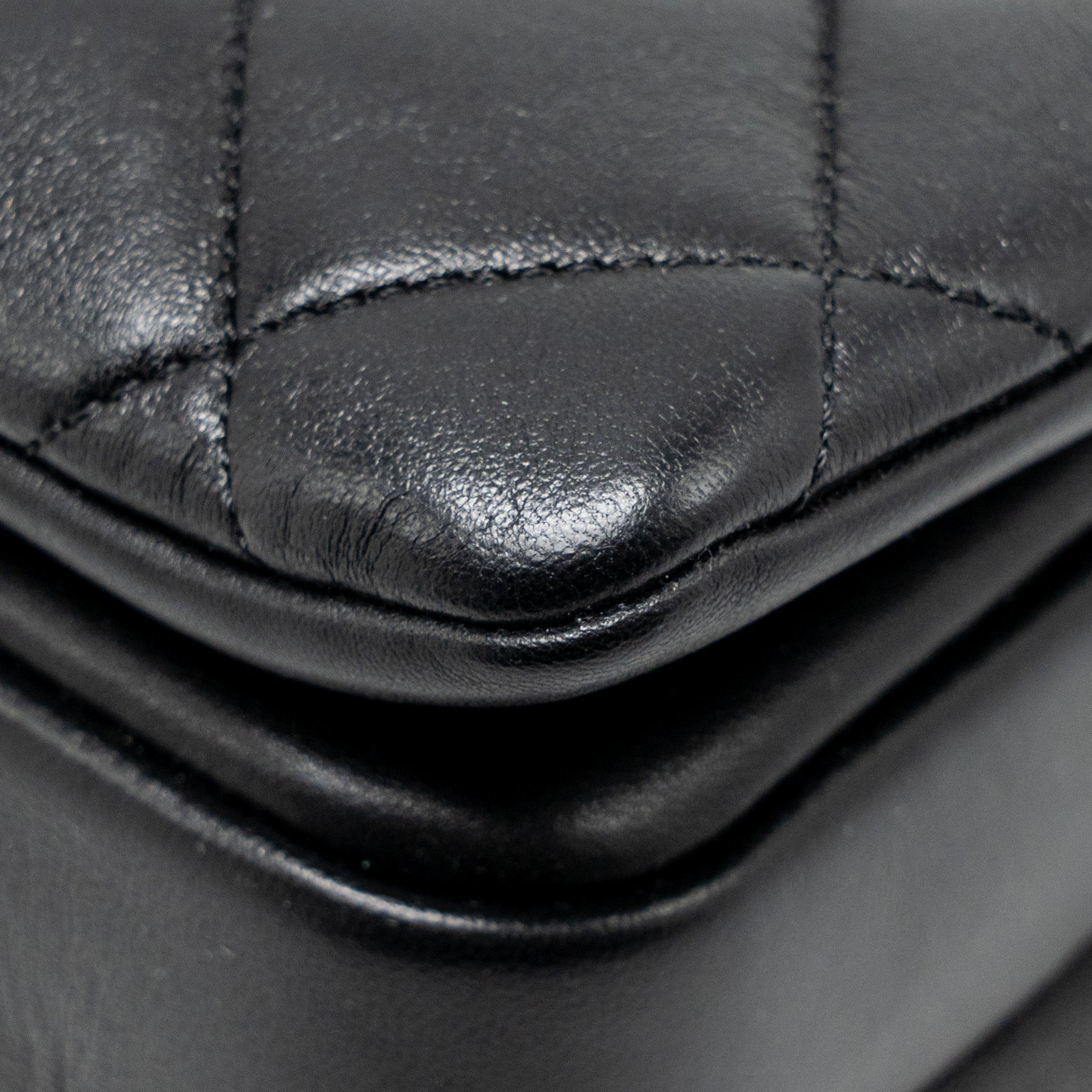 CHANEL TOP HANDLE TRENDY CC FLAP BAG LAMBSKIN BLACK LGHW