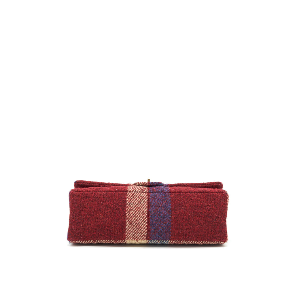 CHANEL 2.55 226 REISSUE DOUBLE FLAP BAG FABRIC MULTICOLOUR GOLD HARDWARE