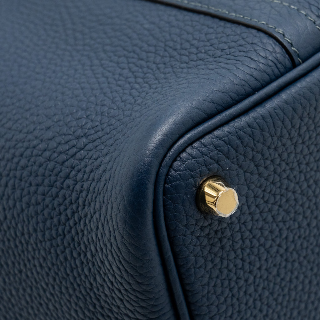 HERMES PICOTIN 18 LOCK BAG CLEMENCE BLEU DE PRUSSE GHW