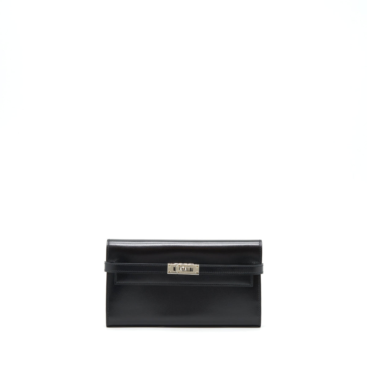 Hermes Kelly Classic Long Wallet Box Black SHW