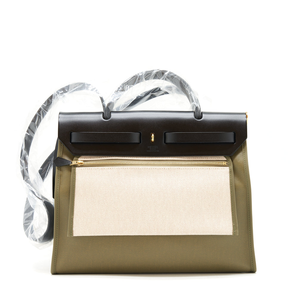 Hermes Herbag zip 31 Bag Lichen/Noir GHW