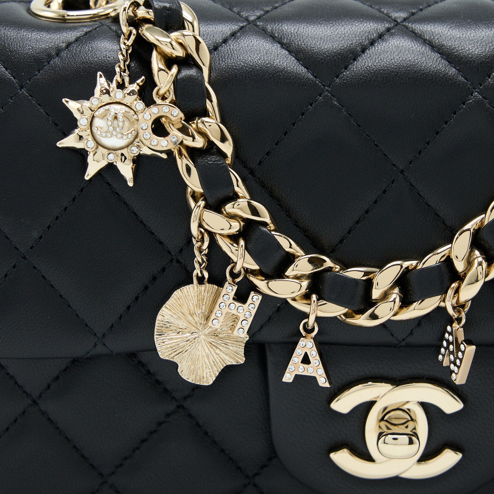 CHANEL MINI RECTANGULAR WITH COCO BAG CHARM LIMITED EDITION LAMBSKIN BLACK LGHW