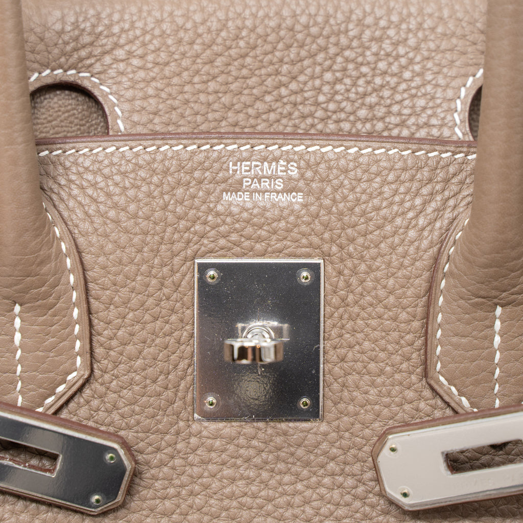 Hermes Birkin 30 Clemence Etoupe SHW