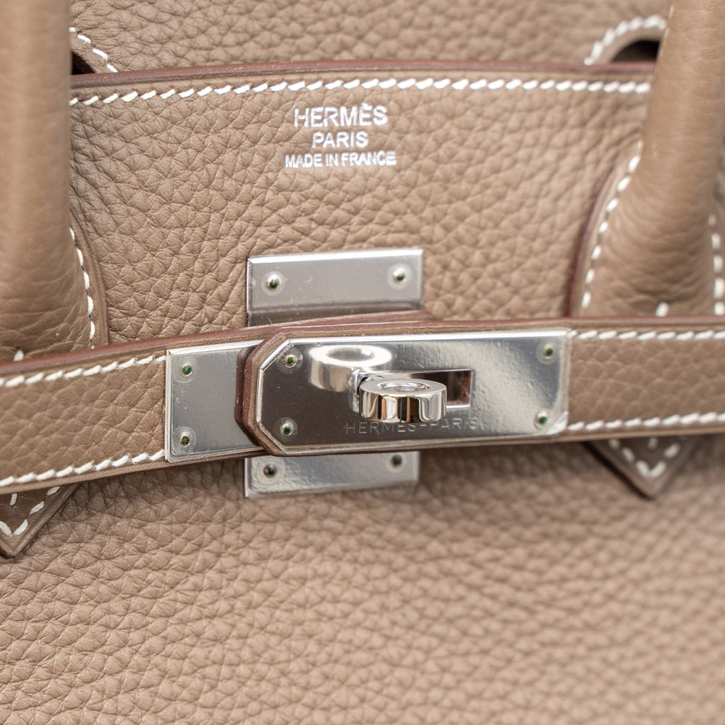 Hermes Birkin 30 Clemence Etoupe SHW
