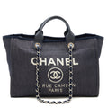 CHANEL LARGE DEAUVILLE TOTE BAG DENIM NAVY SHW