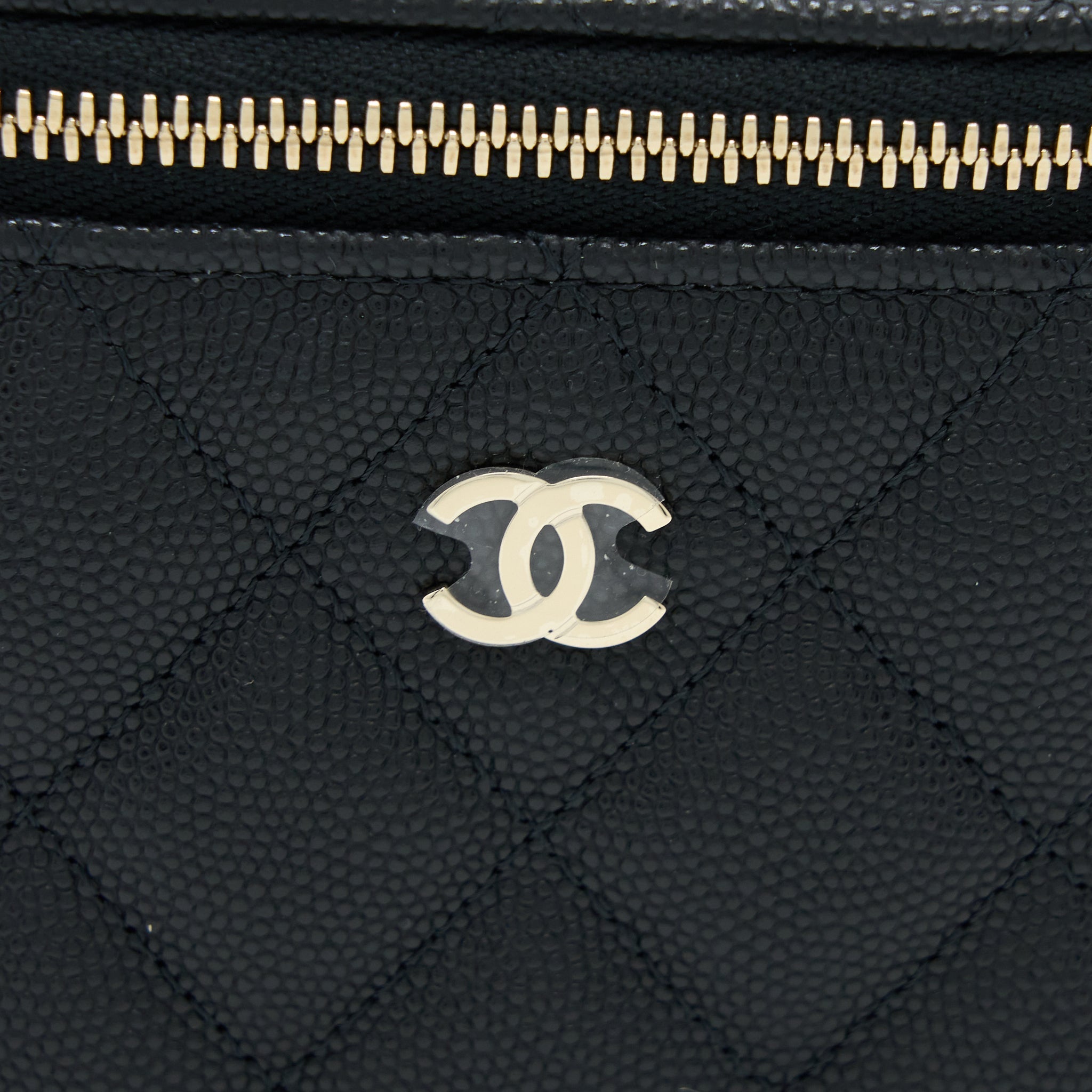 CHANEL MINI VANITY WITH CHAIN CAVIAR BLACK LGHW