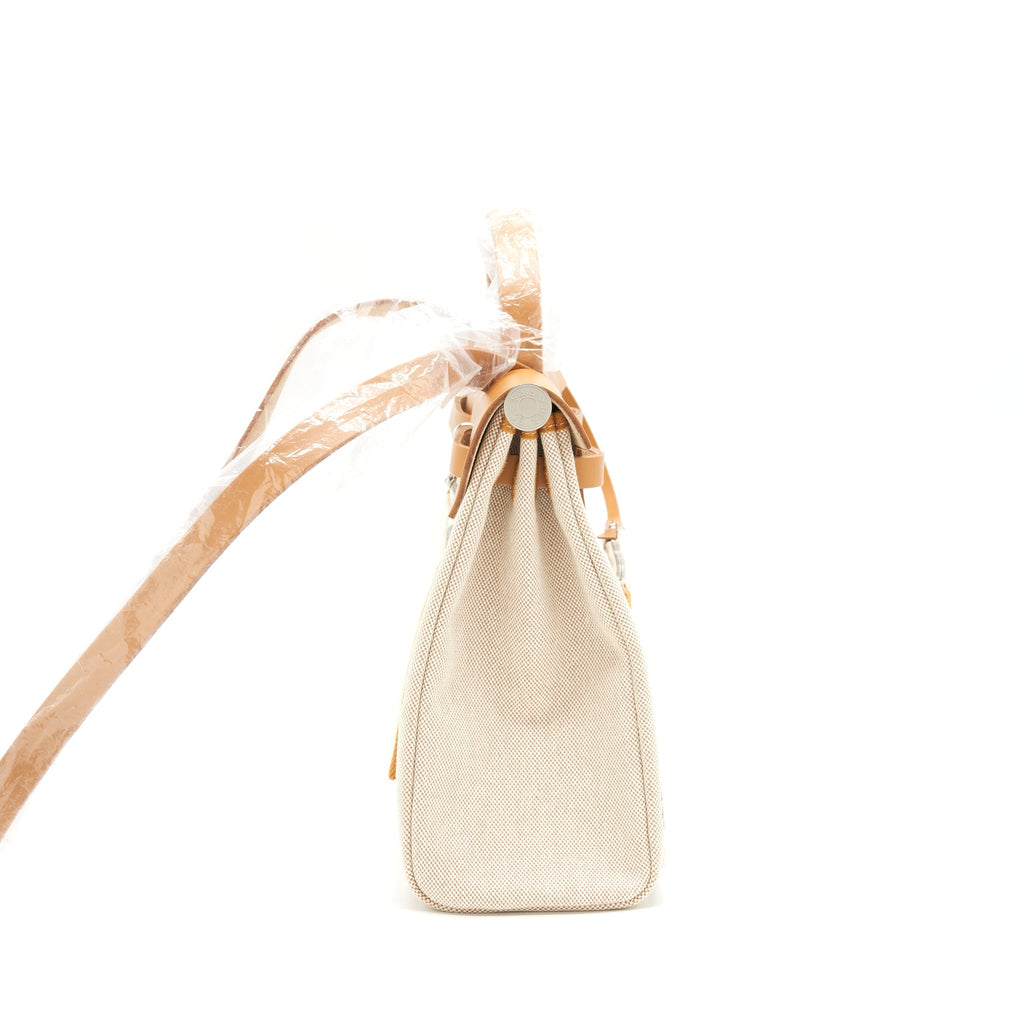 HERMES HERBAG ZIP 31 TOILE H EN RELIEF BRIDES SABLE/ECRU-BEIGE/NAT SABLE