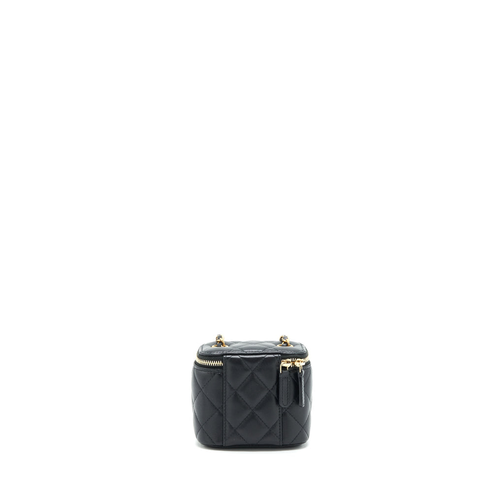 CHANEL PEARL CRUSH MINI VANITY CASE LAMBSKIN BLACK GHW