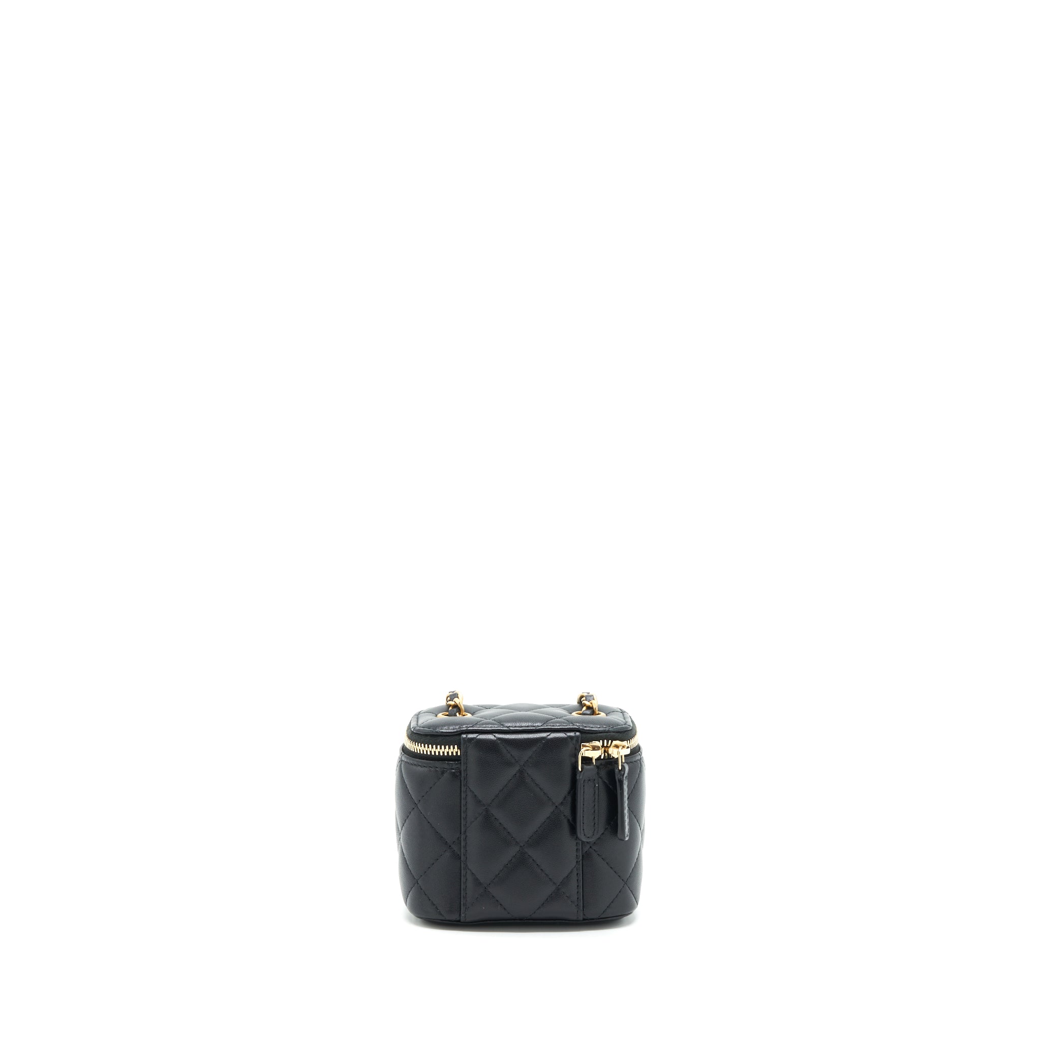 CHANEL PEARL CRUSH MINI VANITY CASE LAMBSKIN BLACK GHW