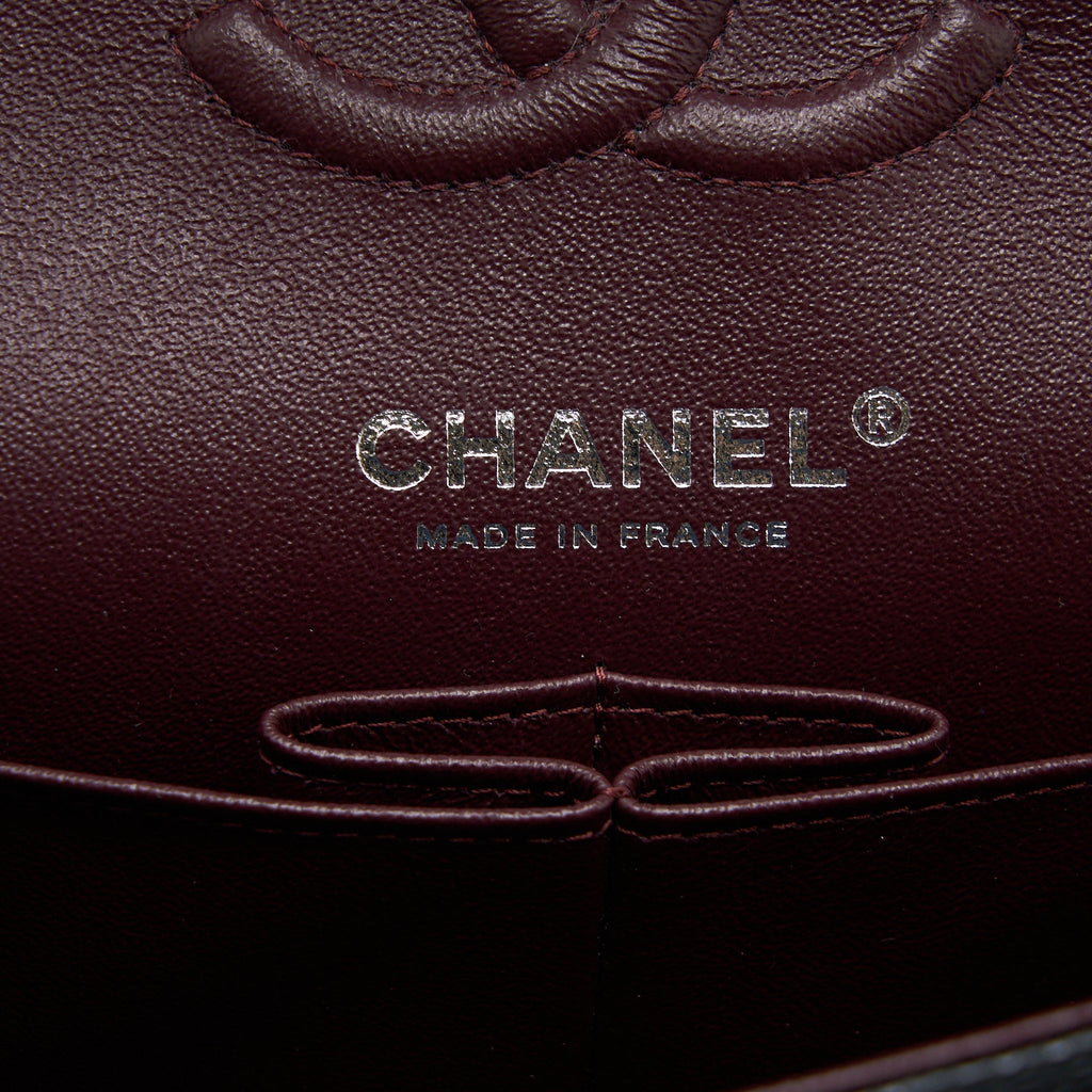 CHANEL SMALL CLASSIC DOUBLE FLAP BAG CAVIAR BLACK SHW (MICROCHIP)