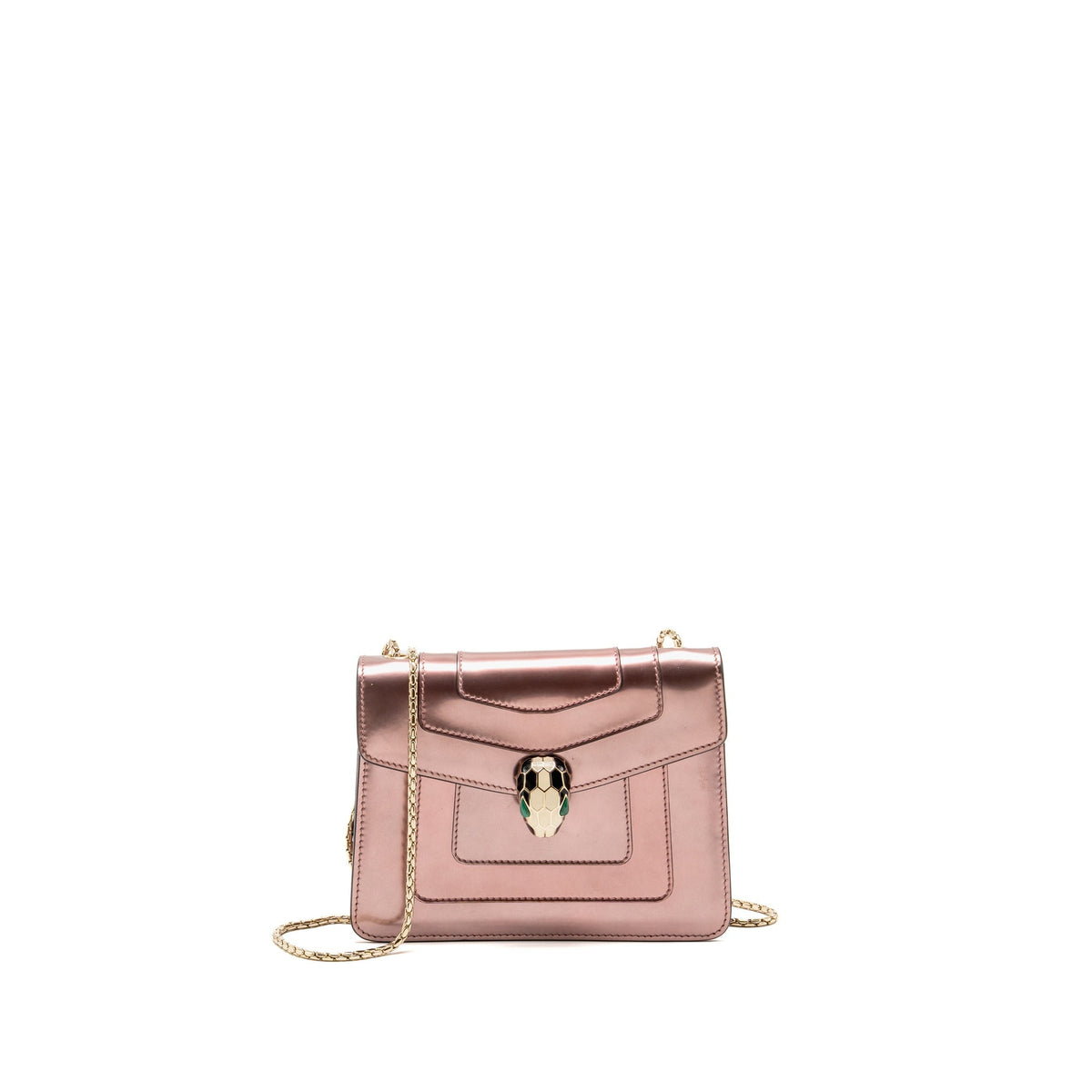 Bvlgari Serpenti forever crossbody bag patent leather light pink LGHW