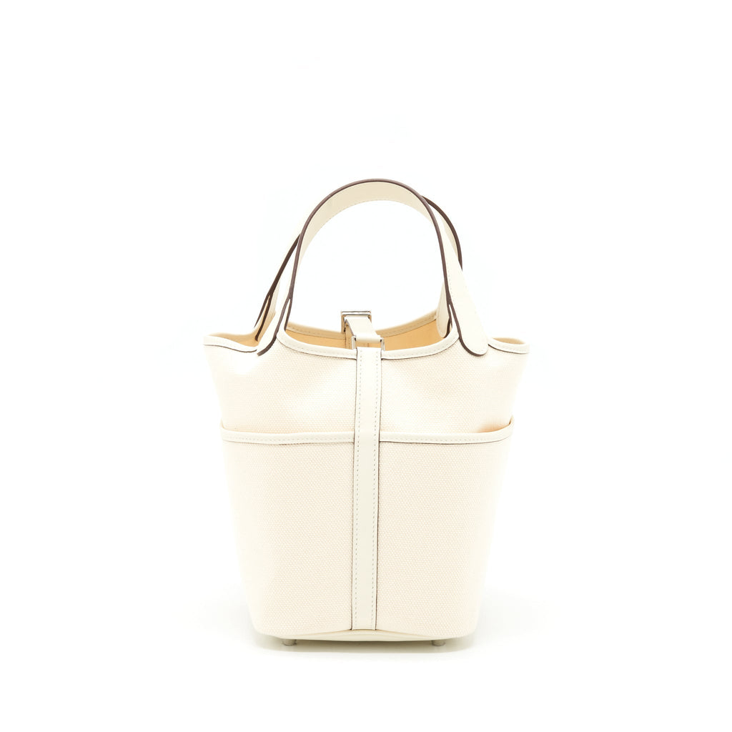 HERMES PICOTIN CARGO 18 SWIFT/TOILE CANVAS ECRU NATA SHW