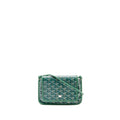 Goyard Plumet pouch wallet canvas / calfskin green SHW