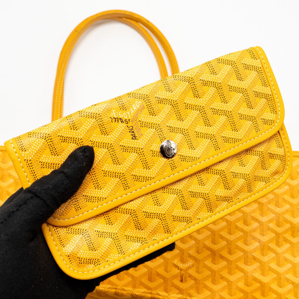 GOYARD SAINT LOUIS PM TOTE BAG GOYARDINE CANVAS YELLOW SHW