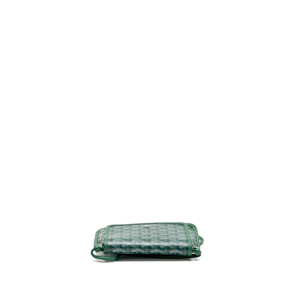 Goyard Plumet pouch wallet canvas / calfskin green SHW