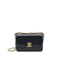 CHANEL 21A GOLD CRUSH FLAP BAG CALFSKIN BLACK GHW (MICROCHIP)