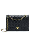 CHANEL MAXI CLASSIC DOUBLE FLAP CAVIAR BLACK GHW SERIAL 20