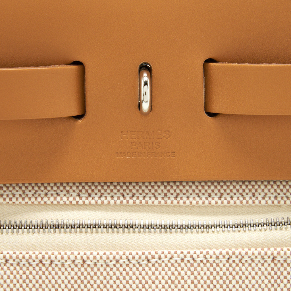 HERMES HERBAG ZIP 31 TOILE H EN RELIEF BRIDES SABLE/ECRU-BEIGE/NAT SABLE