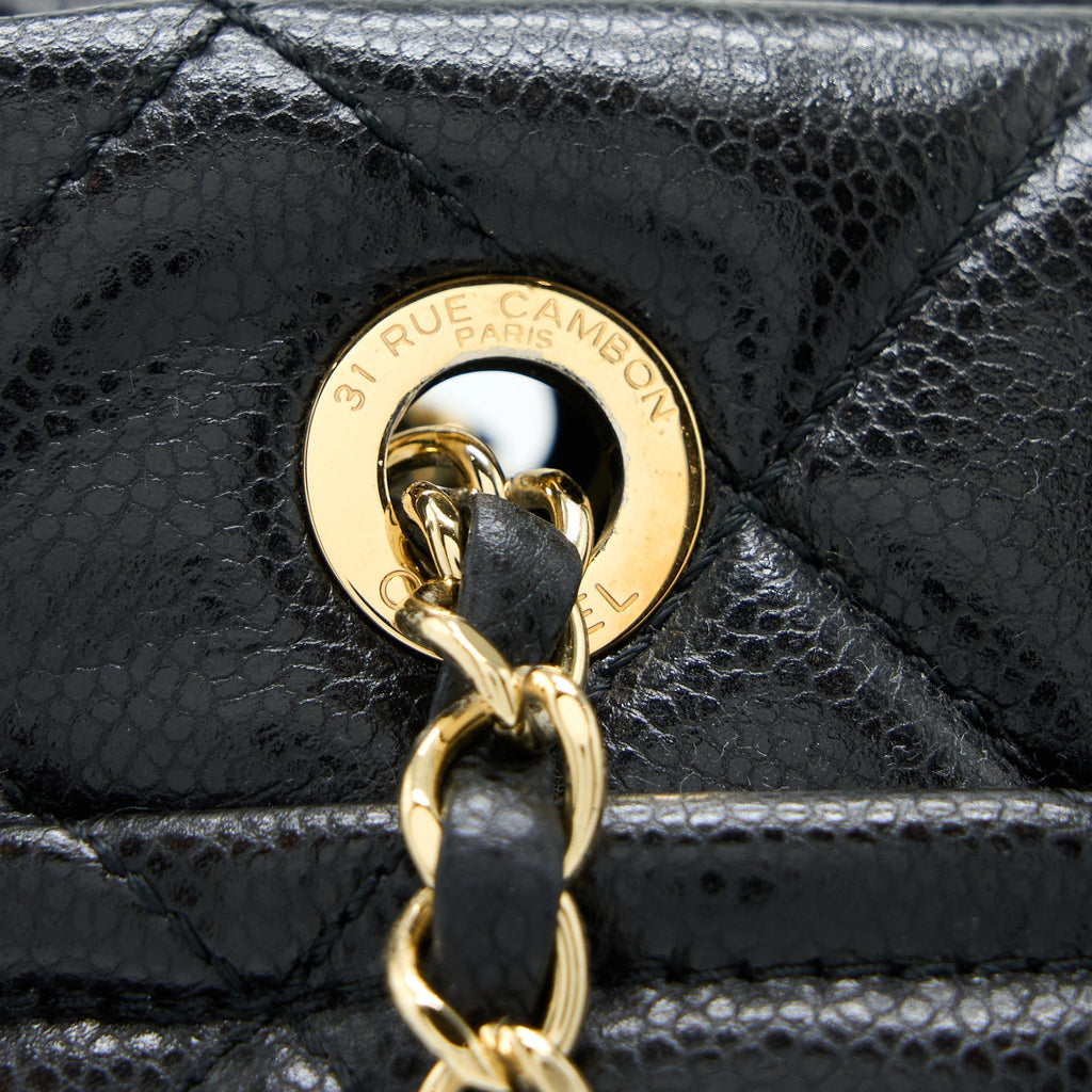 CHANEL MATELASSE CHAIN TOTE BAG CAVIAR BLACK GHW