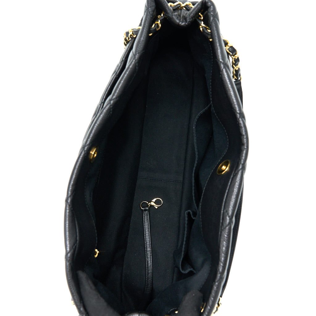 CHANEL MATELASSE CHAIN TOTE BAG CAVIAR BLACK GHW