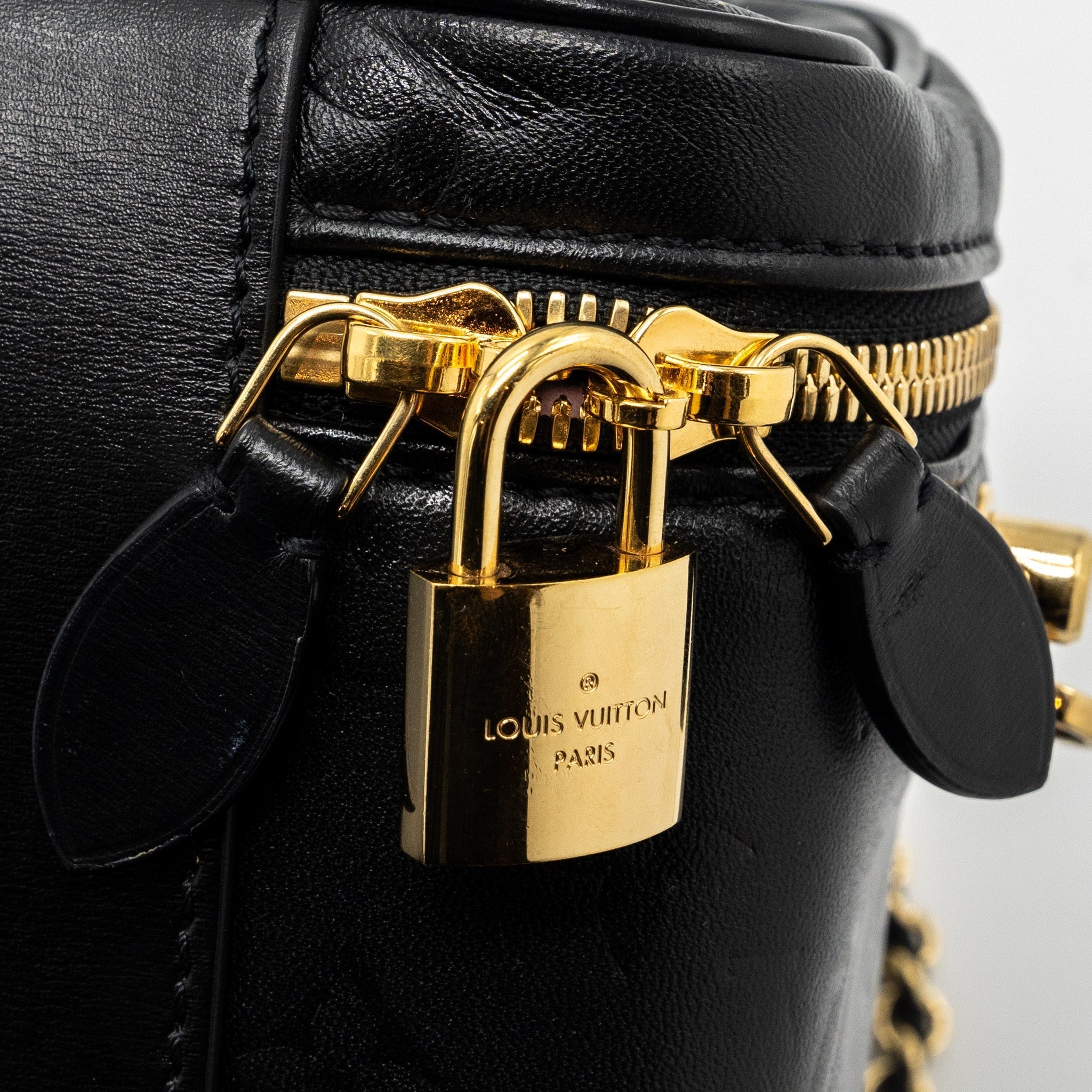 LOUIS VUITTON VANITY PM MONOGRAM LAMBSKIN  BLACK GHW