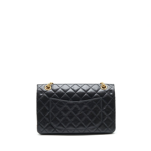 CHANEL REISSUE 2.55 225 CALFSKIN BLACK GHW