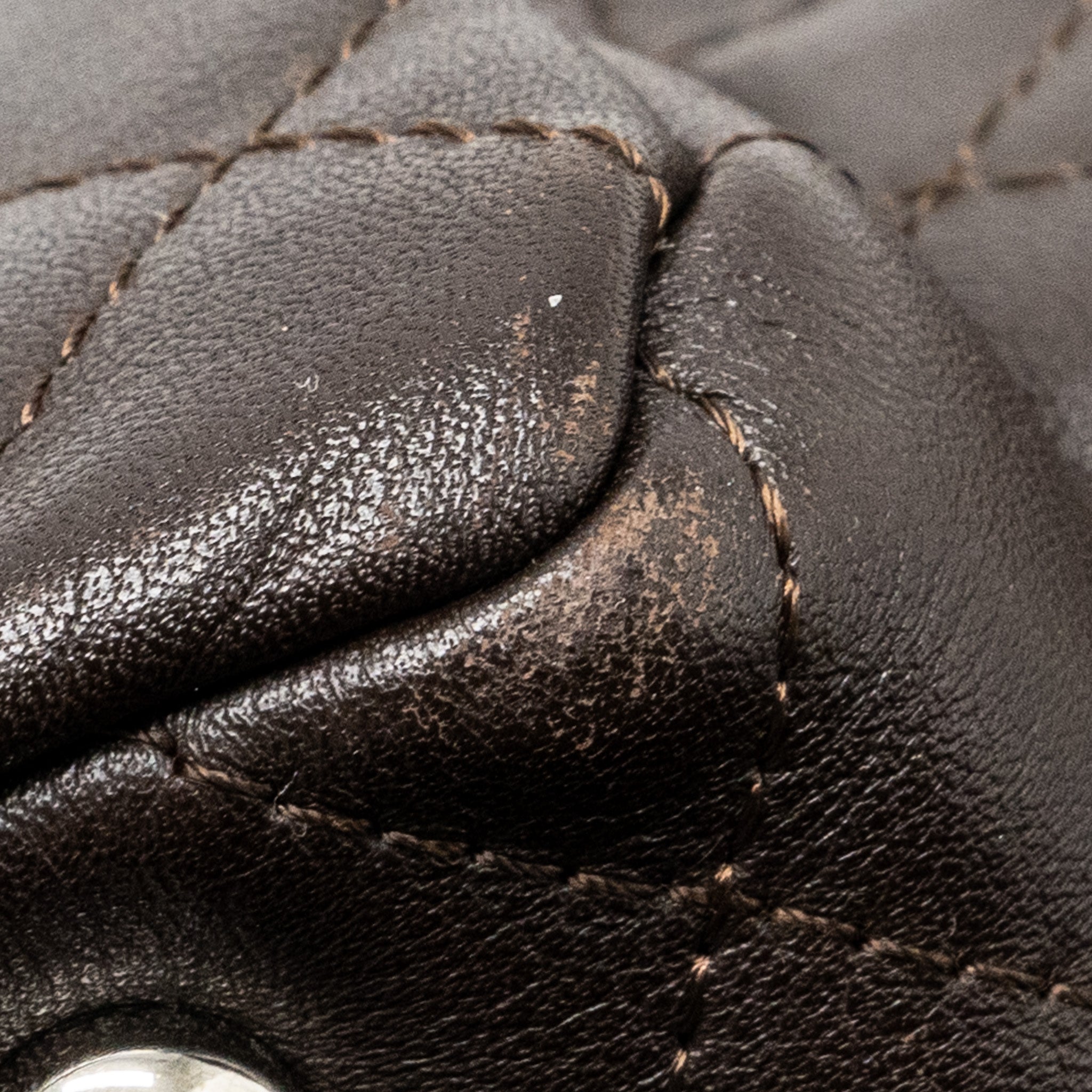 CHANEL VINTAGE CAMBO REPORTER BAG CALFSKIN DARK BROWN SHW