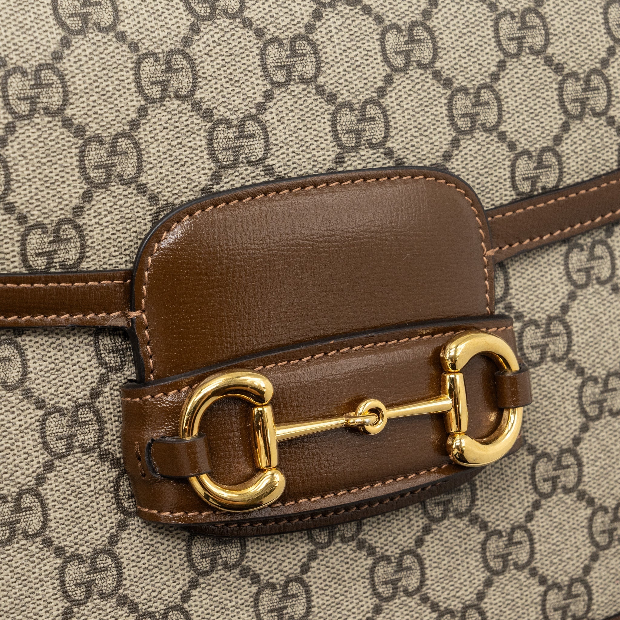 GUCCI HORSEBIT 1955 SHOULDER BAG GG SUPREME CANVAS / LEATHER BROWN GHW