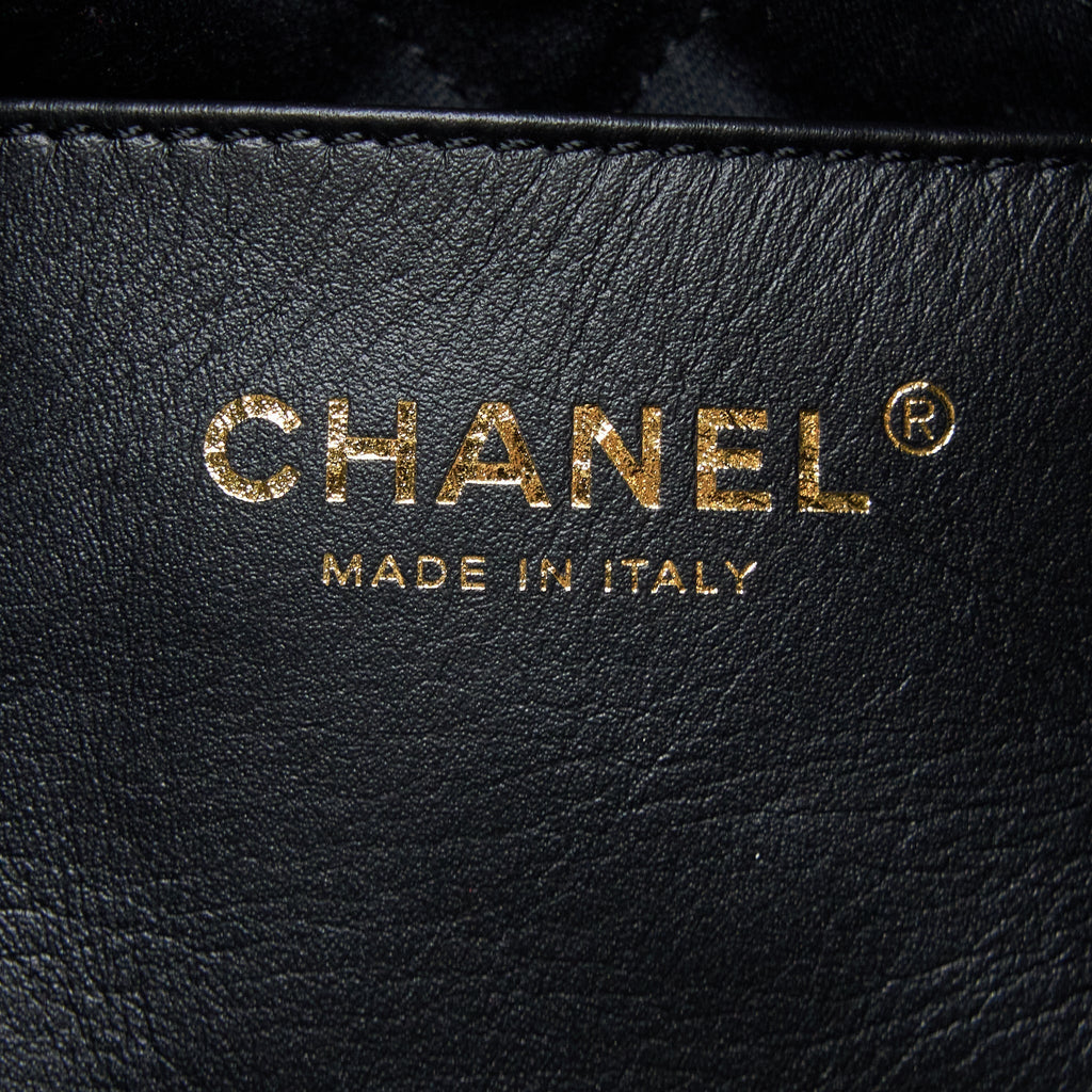 CHANEL 23S MINI 22 BAG WITH PEARL SHINY CALFSKIN BLACK GHW (MICROCHIP)