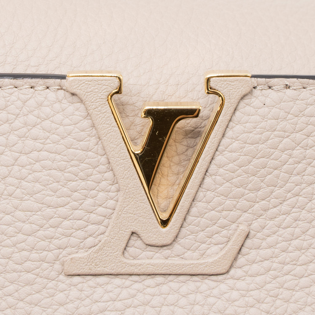 LOUIS VUITTON CAPUCINES BB TAURILLON GALET GHW