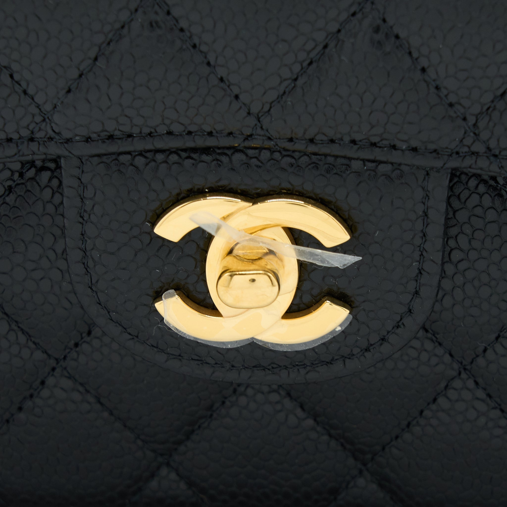 CHANEL SMALL CLASSIC DOUBLE FLAP BAG CAVIAR BLACK GHW (MICROCHIP)