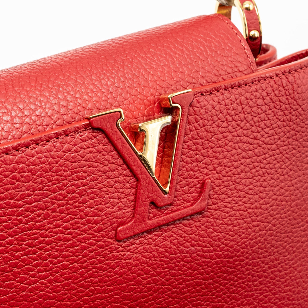 LOUIS VUITTON CAPUCINE BB WITH PYTHON HANDLE TAURILLON RED GHW