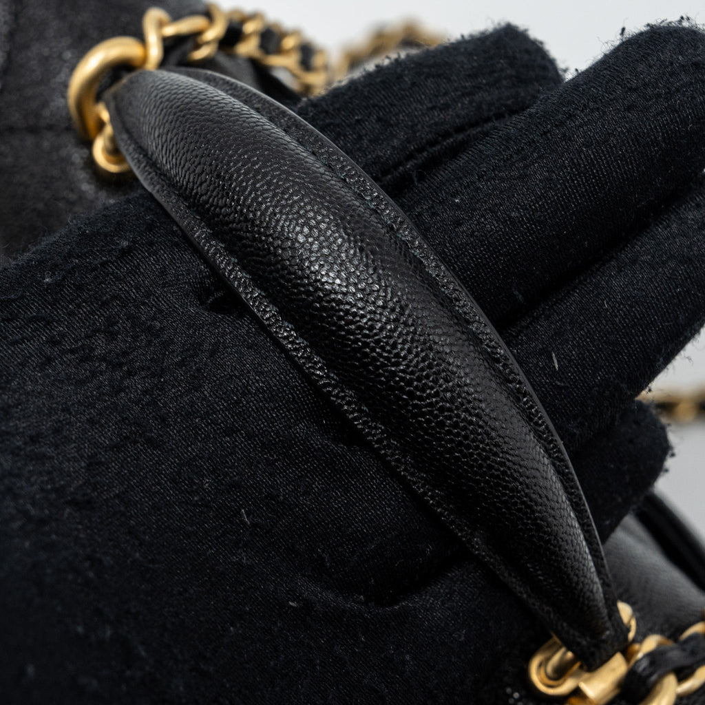 CHANEL TOP HANDLE MINI RECTANGULAR FLAP BAG CAVIAR BLACK GHW