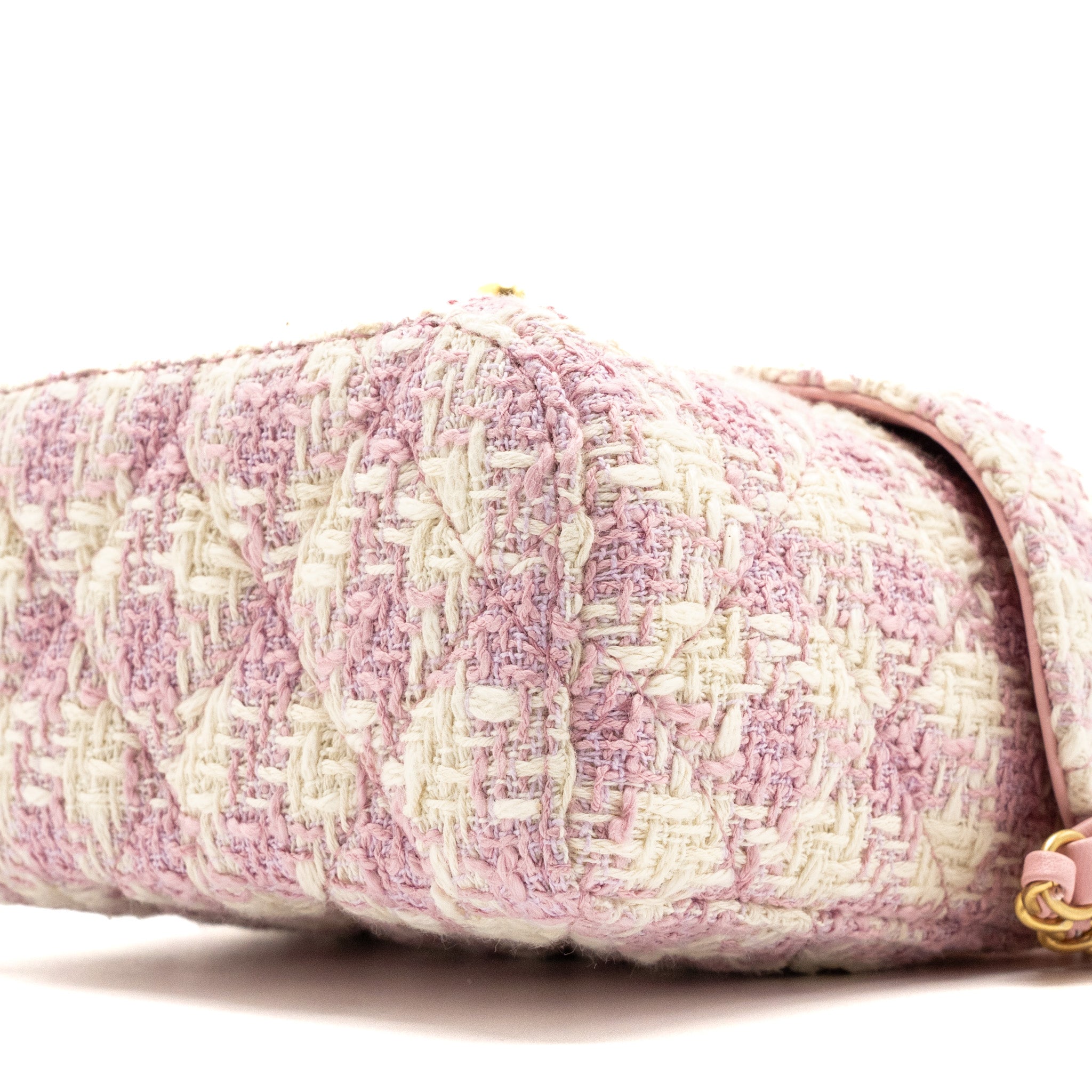 CHANEL 23S TOP HANDLE SMALL VANITY CASE WITH CHAIN TWEED/LAMBSKIN PINK BRUSHED GHW(MICROCHIP)