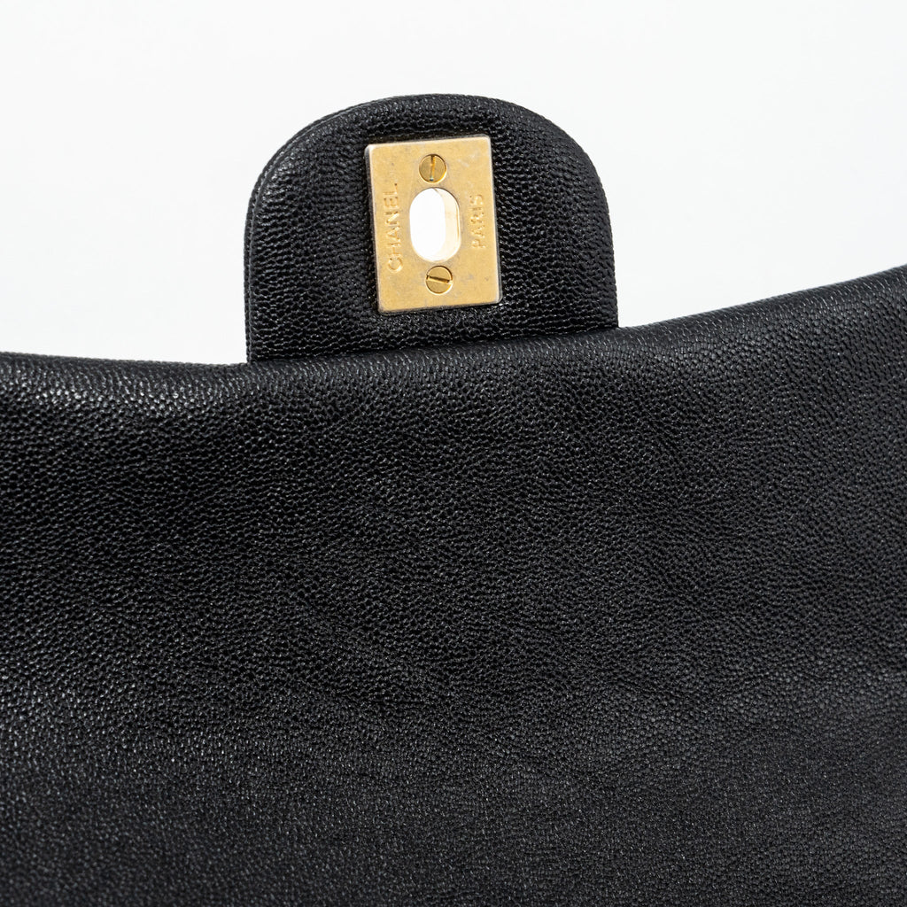 CHANEL TOP HANDLE MINI RECTANGULAR FLAP BAG CAVIAR BLACK GHW