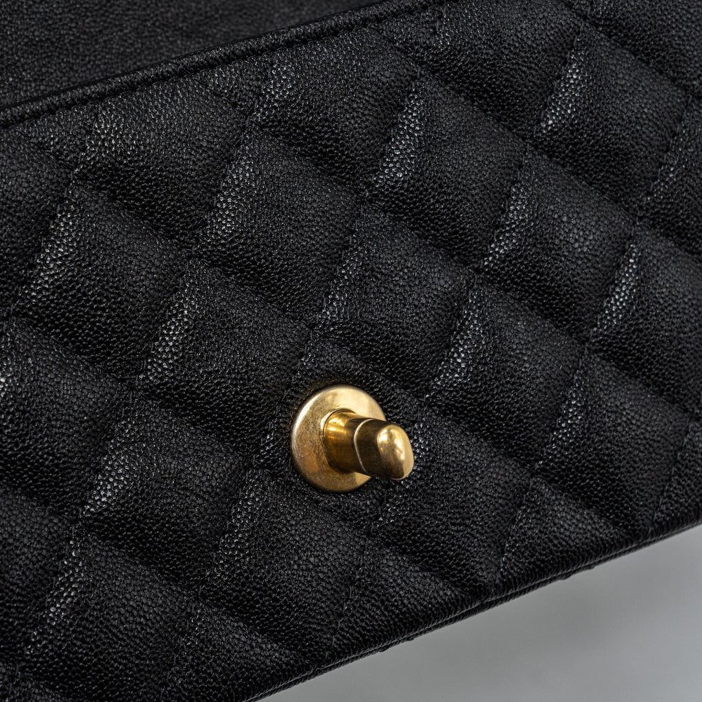 CHANEL TOP HANDLE MINI RECTANGULAR FLAP BAG CAVIAR BLACK GHW